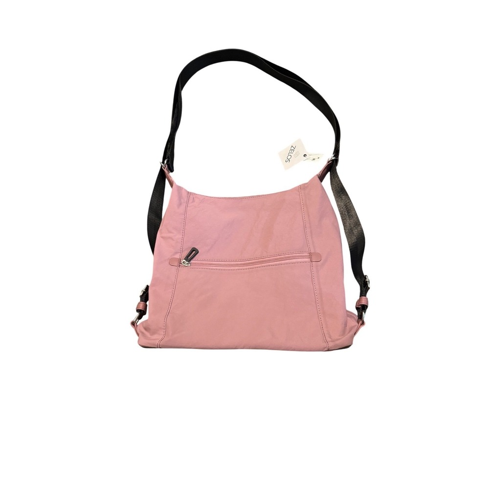 Zella Convertible Backpack Shoulder Bag Pink Nylon Crossbody Travel Purse